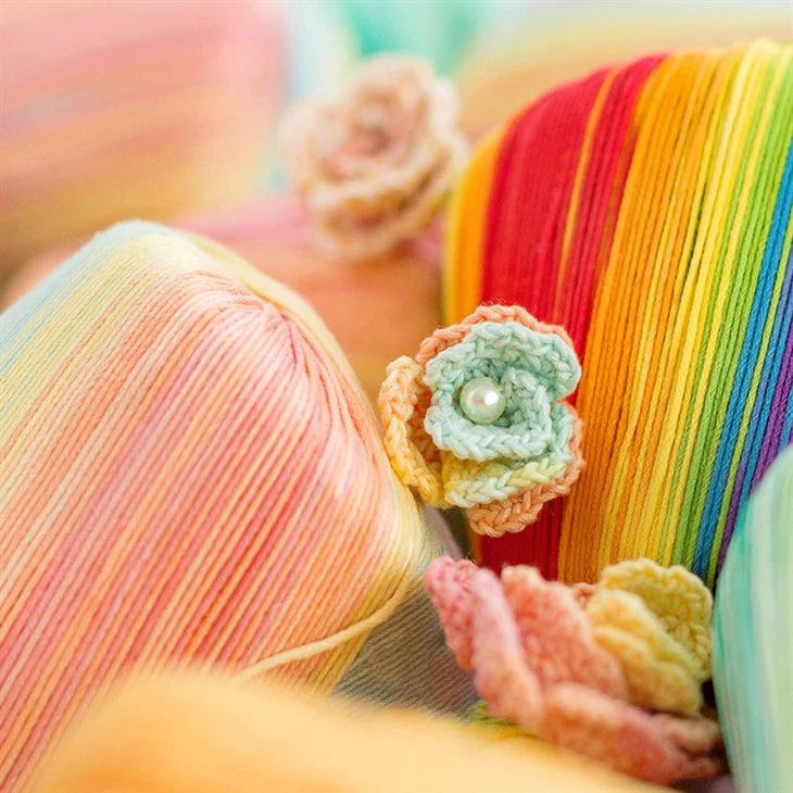 rainbow colored yarn