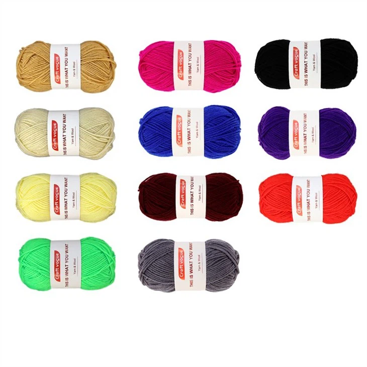 multi colored acrylic yarn